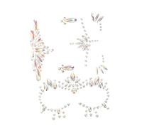 Homoyoyo Tatouages Faciaux Pierres Précieuses Visage Phosphorescentes 3 Pièces Modèles Variés Autocollants Lumineux Pour Fête Halloween Carnaval Masquerade