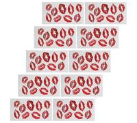 Homoyoyo Tatouages Temporaires Lèvres Effet 10 Pièces Autocollants Waterproof Kit Festif pour Femmes et Cosplay Saint-Valentin Halloween Noël Accessoires Maquillage Corps