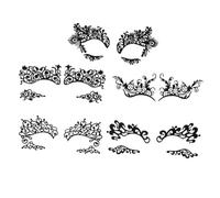 Homoyoyo Tatouages Temporaires Yeux 5 Pièces Style Dentelle Noire Découpable Autocollants Maquillage Féminin Bal Masqué Cosplay Fête