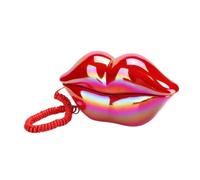 Homoyoyo Téléphone Fixe Forme Rouges Design Artistique Décoratif Installation Facile Signal Stable Cadeau Original pour Maison et Bureau