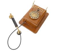 Homoyoyo Téléphone Mural Rétro en Fer Décoratif Vintage Cadran Rotatif, Modèle Ancien Authentique pour Décoration Permanente de Bureau ou Vitrine