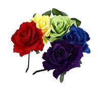 Homoyoyo -tête à Fleurs Artificielles Forme De Rose Pour Coiffure Halloween Et Fêtes Bandeau Élastique Confortable Et Facile à Porter