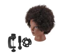 Homoyoyo Tête De Mannequin Africaine Afro Taille Moyenne Cheveux Synthétiques Légère Pour Entraînement Coiffure Étudiants Cosmétologie Usage Salon