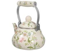 Homoyoyo Théière en Émail 1,5 L Infuseur Intégré, Bouilloire Vintage de Poire pour Cuisinière, Poignée Isolante Anti-brûlure, pour Thé, Tisane et Café au Quotidien