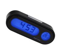 Homoyoyo Thermomètre Numérique Voiture avec Horloge Électronique Précise Mini Affichage Température LED Bleu Installation Facile pour Tableau de Bord