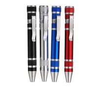 Homoyoyo Tournevis Magnétique Multifonction en Alliage D’Aluminium Stylo Outil de Réparation Compact avec 8 Embouts Interchangeables Léger et Portable pour Bricolage et Électronique 4