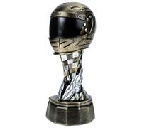 Homoyoyo Trophée de Compétition en Résine de Casque de Course, Modèle Miniature Décoratif pour Événements Sportifs, Remise de Prix et Décoration Intérieure, Finition Bronze Antique,