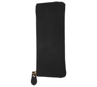 Homoyoyo Trousse à Crayons Vintage en Cuir Véritable Crazy Horse Noir Petite Trousse Rectangulaire Zippée pour Fournitures Scolaires et Professionnelles Paquet Portable pour Bureau et