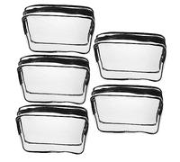 Homoyoyo Trousse de Maquillage Transparente 5Pcs Multifonctionnelle Étanche Organisateur de Voyage pour Hommes et Femmes