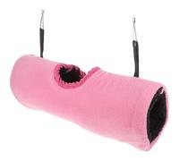 Homoyoyo Tunnel pour Petits Animaux en Tissu Doux Rose Clair, Tunnel de Cachette Repos pour Hamsters, Cochons d'Inde et Chinchillas, Interactif Adapté aux Cages et Espaces de Vie,