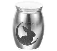 Homoyoyo Urne Funéraire pour Lapin en Acier Inoxydable Mini Urne pour Cendres d'animaux Souvenir Sûr et Solide pour Animaux de Compagnie