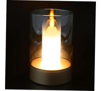 Homoyoyo Veilleuse à capteur Faire la fête cône sans Flamme Bougie dirigé Lampe LED Light Night LED Lampe décorative Lampe de Chevet Domestique veilleuse Scintillante Un Verre Transparent