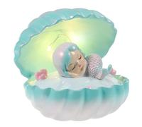 Homoyoyo Veilleuse Sirène Led Déco Coquillage, Lampe De Nuit Bleue, Lumière Douce Chambre Garçon Et Filles, Veilleuse Décorative Unique, Lampe De Chevet Résine, Présent Anniversaire Noël,