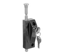 Homoyoyo Verrou à Ressort Métallique pour Porte Pivotante Automatique, Installation en Surface Sol, Dimensions 18,8 X 4,1 X 4,1 Cm, Couleur Noir, Serrure de Sécurité avec 2 Clés,