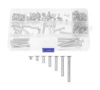 Homoyoyo Vis de Reliure en Acier Inoxydable M5 Kit de 80 Pièces Différentes Longueurs Vis à Verrouillage pour Album de Scrapbooking Livre de Comptes et Bricolage