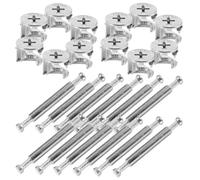 Homoyoyo Vis Double Tête 48Mm pour Panneaux de Meubles Lot de 10 Sets de Vis 20 Connecteurs Zinc Alliage Boulons de Fixation à Came Excentrique pour Tiroirs et Armoires Accessoires