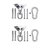 HOMPER 2 Pièces Crochet de Plafond Lourds, 360 ° Rotation Acier Inoxydable 304 Crochet Hamac Suspension Kit, Support de Plafond pour Yoga Aérien, Chaise Accrochante, Sac de Boxe