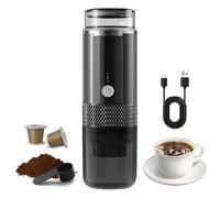 Hompiper Machine à café expresso électrique portable à un bouton avec 4 voyants d'alimentation sans fil rechargeable pour la maison, la voiture, les voyages avec sac de transport (pas de chauffage)