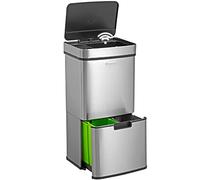 Homra Poubelle Automatique 72L Nexo | Bac à Ordures de Cuisine Inox | Système de Tri des Déchets | En Acier Inoxydable | 4 Compartiments | Poubelle de Recyclage | Couvercle Softclose