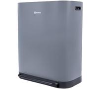 Homra Poubelle Cuisine Tri Selectif 60 litres Rockx | Poubelle à Pédale Double Compartiment 2x30l | Bac à Ordures Inox avec 2 bac | Système de Tri Anti Odeur et Fermeture Douce | Gris
