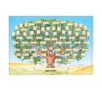 HOMRAA généalogie - Affiche d'arbre généalogique Vierge à remplir - 23x35in Ancestry Family Tree Chart Family 6 Generation Picture Wall Decor Cadeau pour Membre la Famille
