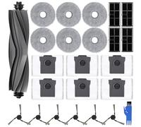 Homruich Accessoires Pour Mova E40 Ultra/ E50 Ultra Aspirateur Détachées | E50 pro Ultra Détachées, 1 Brosse Principale, 4 Filtres, 6 Sacs à Poussière, 6 Brosses latérales, 6 Chiffon, 25 Pièces