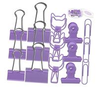 HOMSFOU 1 Boîte Ensemble De Vestes De Notes Pinces à Papier Clips De Fichiers De Bureau Clip D'organisation De Papier Clip De Reliure De Bureau Trombones Universels Violet,mauve Métal