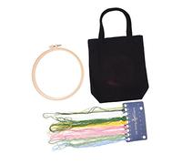 HOMSFOU 1 Ensemble Kit de Broderie pour Sac Toile Sac Cabas Réutilisable avec Instructions Motif Imprimé pour Débutants Usage