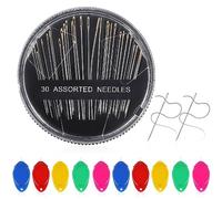 HOMSFOU 1 Ensemble Kit Outils de Couture avec Enfile Aiguilles et Aiguilles à Coudre de Enfileurs à Main Boîte Rotative Coloris Aléatoires Couleur Couleur