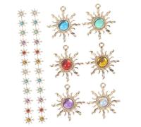 HOMSFOU 1 Jeu Ornements De Fleurs De Soleil Nombre Charmes De Bijoux Décoratif Petit Mariage Breloques En Forme De Fleur Charme Pendentif En Alliage Pendentif Charmes Un Verre 30 Pièces