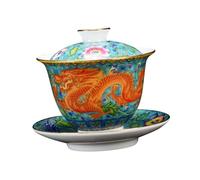 HOMSFOU 1 Jeu Sancai gaiwan Bol à Thé Et Soucoupe Tasse à Thé Traditionnelle Bol à Thé Kungfu Ensemble De Tasse De Thé Tasse à Thé Vintage Multifonction Céramique Tasse à Thé Fleur Voyage