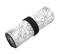 HOMSFOU 1 Pièce Pochette Enroulable Emplacements pour Crayons de Couleur Toile Organisateur Pratique et Durable pour Rangement des Fournitures Scolaires Pours Étudiants Artistes