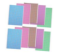 HOMSFOU 10 feuilles Autocollants Ronds Couleur Gommettes Étiquettes Autocollantes Auto Adhésives pour École Organisation Marquage Couleurs Vert Bleu Rose