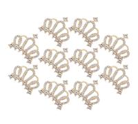 HOMSFOU 10 Ornements Couronne en Alliage et Cristal Doré, Accessoires de Coiffure DIY pour Décoration Mariage, Paquet et Bijoux, Lot de 10 Pièces Légères et Brillantes pour Créations