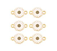 HOMSFOU 10 Paquets Pendentif Fait Main, Marguerite Blanche, Lot Créatif | Accessoire Bijoux Création, Pendentif Suspendu DIY, pour Scrapbooking et Costumes Cosplay, Facile à Fixer