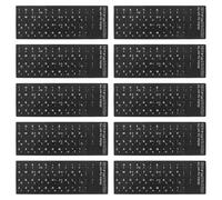 HOMSFOU 10 Pièces Autocollants Clavier Hébreu et Anglais en PVC Ultrafin pour Ordinateur et Notebook, Améliorez la Frappe au Bureau la Maison avec 10 Feuilles Noires