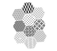 HOMSFOU 10 Pièces Autocollants de Sol Antidérapants Hexagonaux pour Salle de Bain et Cuisine Stickers Muraux Étanches Décorations et Durables