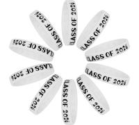 HOMSFOU 10 Pièces Bracelets Silicone Graduation Class Of pour Étudiants Accessoires Fête Diplôme Identité Collective Confort Léger Décorations Thématiques Blanc