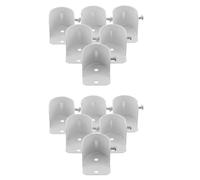 HOMSFOU 10 Pièces Bride de Douille de Tige en U, 2,6-2,9 CM | Montage Rapide Trous Prépercés et Vis de Blocage, Finition Blanche Polie, pour Placard et Salle Bain