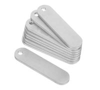 HOMSFOU 10 Pièces Étiquette Plate Vierge en Acier Inoxydable | Argenté, Format Fin et Allongé, Identification Facile, pour Paquet et Objets Précieux, Lot Compact