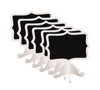 HOMSFOU 10 pièces Lot de Mini Tableaux Ardoise Bois avec Support Panneaux Message Noirs pour Décoration Table Fête Mariage Noël Marque Place Réutilisable