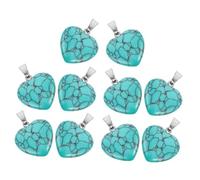 HOMSFOU 10 Pièces Lot de Pendentifs Cœur Cristal Naturel et Agate Breloques Pierres Fines pour Création de Bijoux Colliers et Bracelets Charms Pierres Petites Forme de Cœur