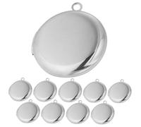 HOMSFOU 10 pièces Pendentifs Ronds Acier Inoxydable Lot de Colliers Créatifs pour Femmes Bijoux Élégants pour Fête et Usage