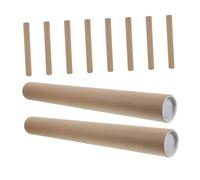 HOMSFOU 10 Pièces Tubes Dexpédition Carton Kraft Recyclé avec Bouchons Plastiques Tubes Ronds Stables pour Affiches Posters Œuvres Dart et Documents