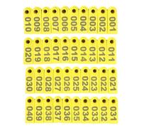 HOMSFOU 100 Étiquettes D'oreille Numérotées pour Animaux Inscriptions, Identification du Bétail pour Moutons et Chèvres, Couleur Jaune, Étiquettes Auriculaires Solide pour Gestion