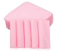 HOMSFOU 100 pièces Chiffons de Nettoyage Microfibre pour Bijoux pour Écrans Lunettes et Miroirs Lavables et Durables Coloris Rose