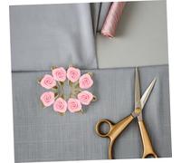 HOMSFOU 100 Pièces Miniature Ribbon Roses With Leaves Lightweight Polyester Decorative Flowers For Hair Accessories Wedding And Seasonal Crafting Fade Resistant And Multifunctional