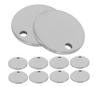 HOMSFOU 100pièces Étiquettes Vierges Rondes Métal pour Estampage Ébauches Estampage Acier Inoxydable Pendentifs à Graver pour Porte-clés et Étiquettes pour Animaux de Compagnie