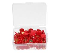 HOMSFOU 100pièces Punaises Plates Rouges à Tête Plate Décoratives pour Tableau Liège Murales Et Affiches