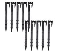 HOMSFOU 10pcs Clous de Jardin en PP Noir pour Irrigation Goutte à Goutte, Tiges Fixes Multi-Usage Effet de Fixation, pour Jardinage Domestique